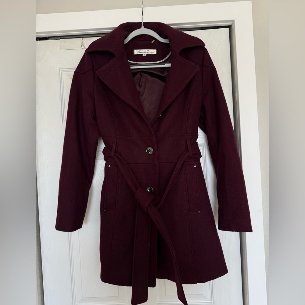 Kenneth Cole New York Burgundy Pea Coat
